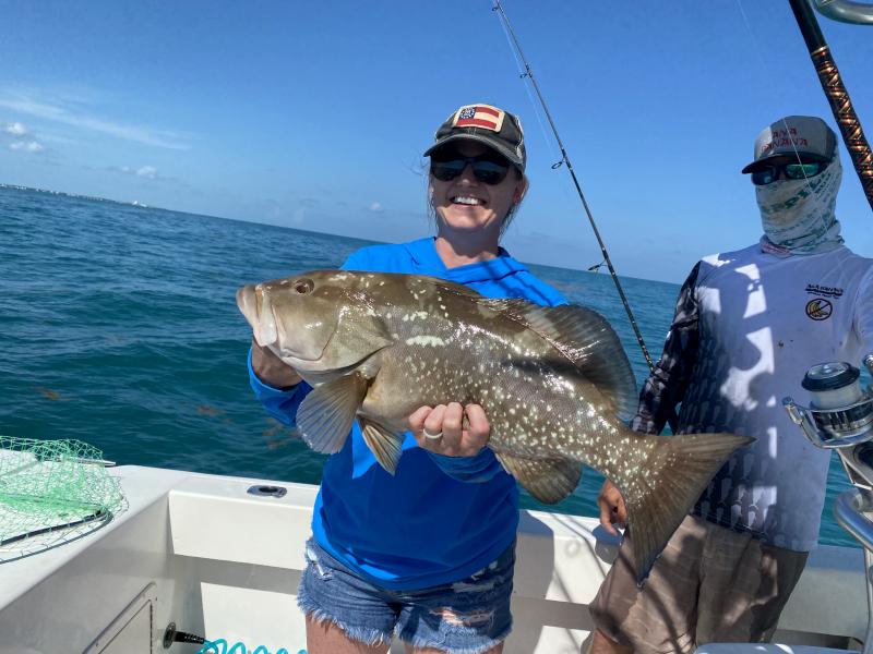 Happy group on a Florida Keys fishing charter